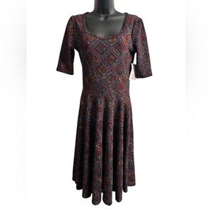 LuLaRoe Colorful Aztec Nicole Dress Sz S NWT